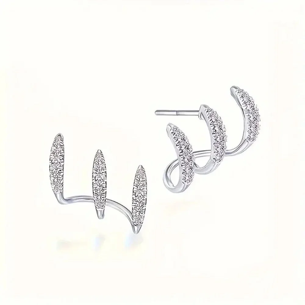 Rhinestone Claw Stud Bling Earrings